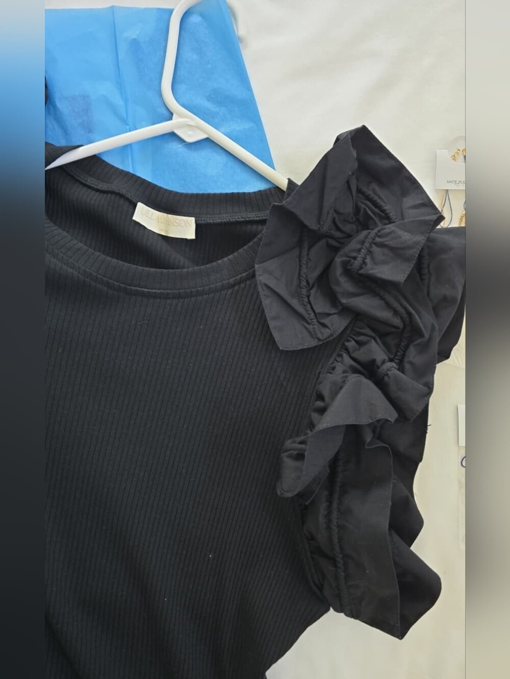 Ulla Johnson Black Ruffled Sleeve Dress - Size 8 - Picture 3 of 6